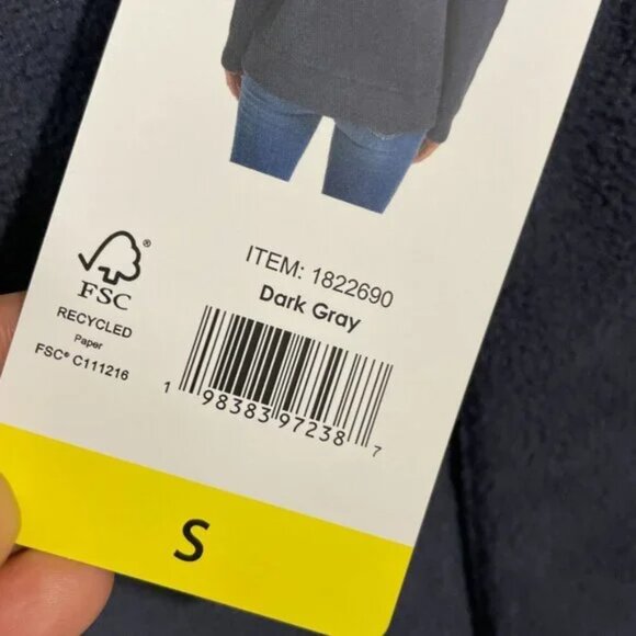 NEW Calvin Klein Jeans Womens S Full-Zip Fleece Sweatshirt Navy Blue Polyester - Picture 8 of 10